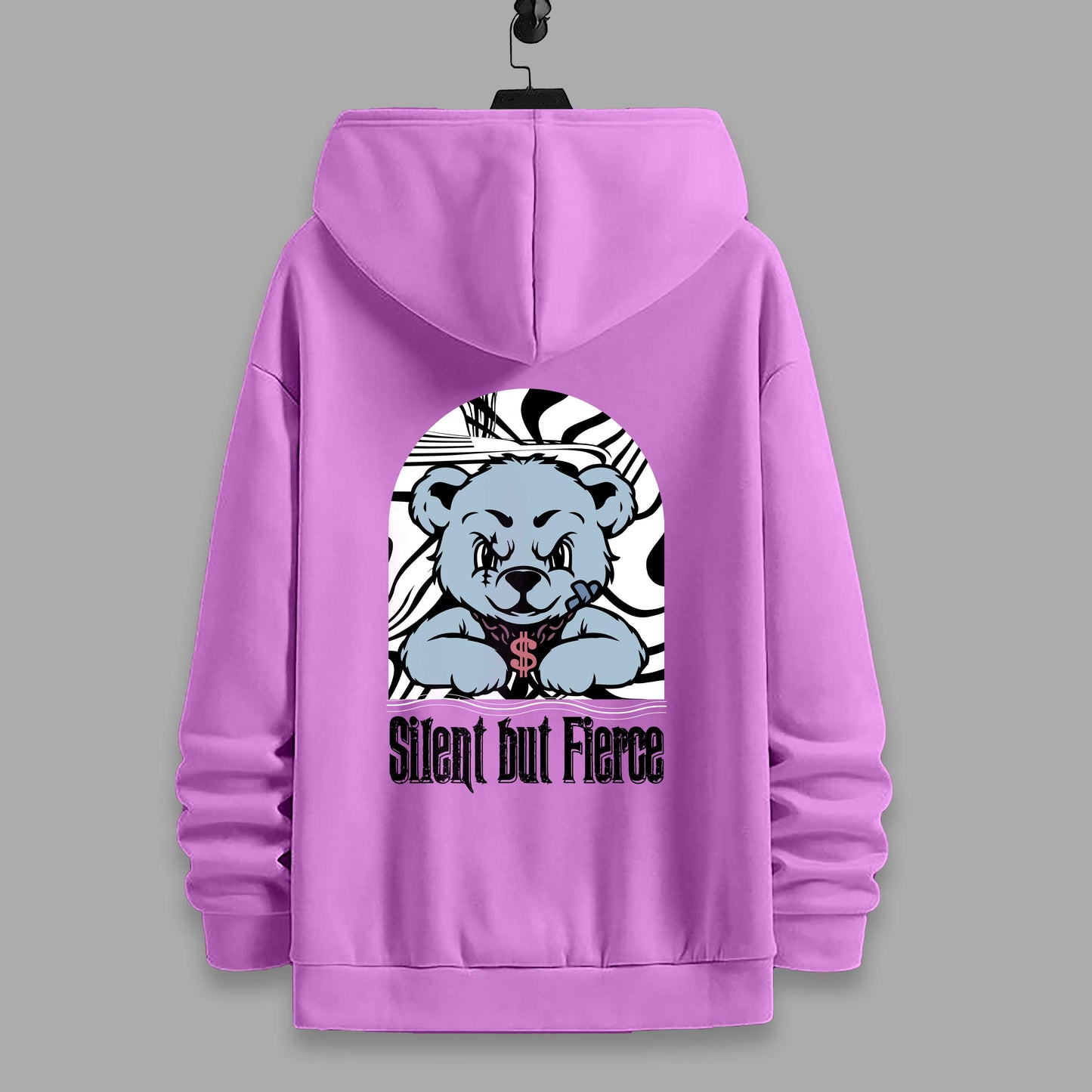 SILENT BUT FIERCE Fleece Hoodie#11
