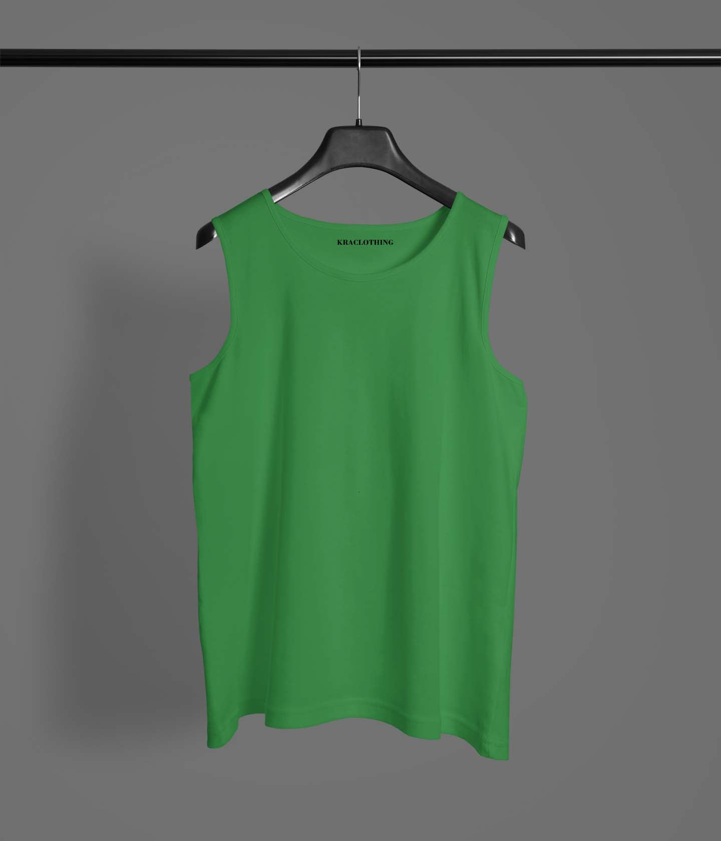 KRA CLOTHING Classic Green Sleeveless Tank Top #13