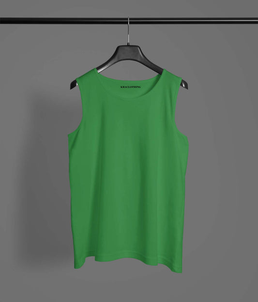 KRA CLOTHING Classic Green Sleeveless Tank Top #13