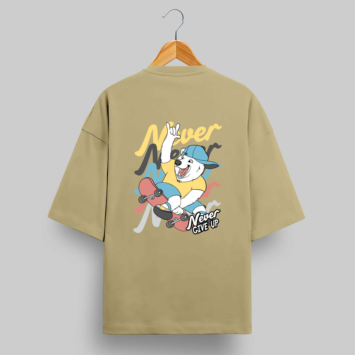 NEVER GIVE UP Oversized T-shirt#114