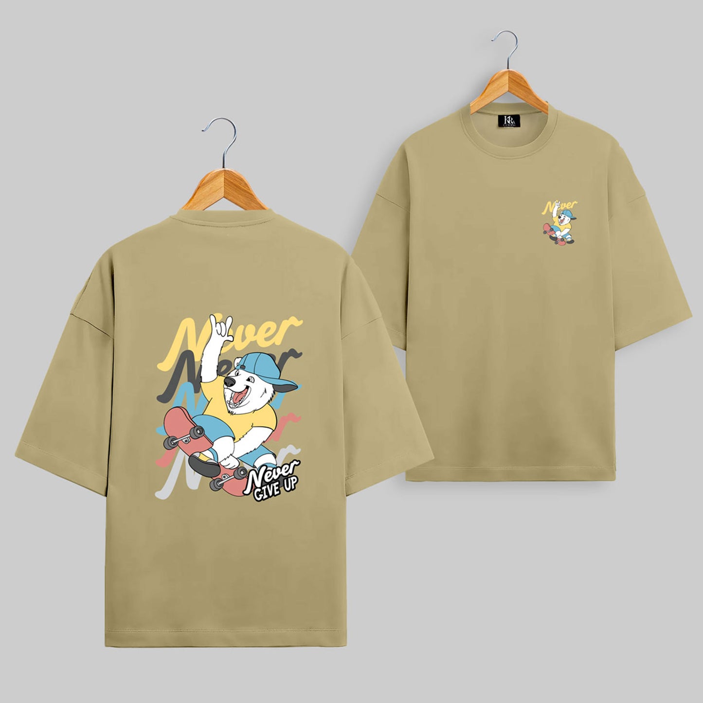 NEVER GIVE UP Oversized T-shirt#114